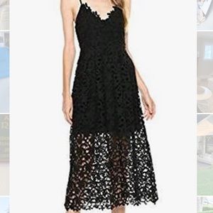 ASTR black lace midi dress